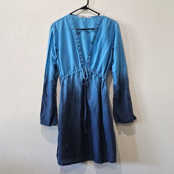 Athleta Blue Ombre Long Sleeve Beach Dress - Picture 1 of 6